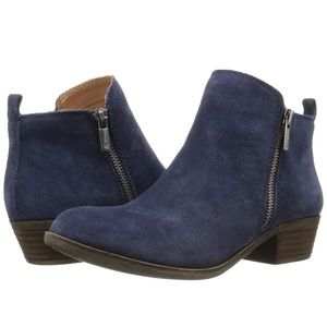 Lucky Brand like new blue suede booties
